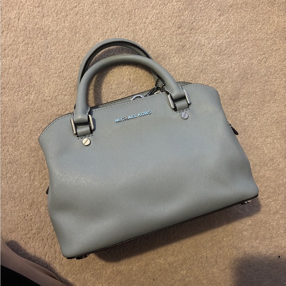 SOLD Michael Kors MK three compartment satchel purse - Picture 2 of 6